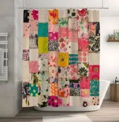 パッチワークデザイン ドレープカーテン