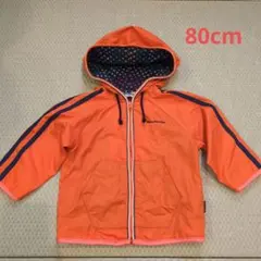 Moujonjon フード付きオレンジアウター 80cm