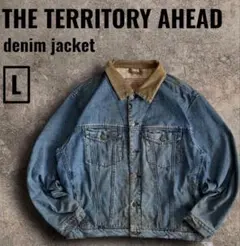 90年代デニムランチジャケットL襟コーデュロイ短丈ボックスシルエット良
