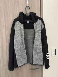 adidas neo フルジップパーカー L ブラック/グレー