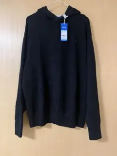 アディダスオリジナルス　ニットパーカー　プレミアムエッセンシャルズ　ブラック　M