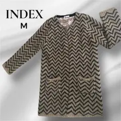 【 INDEX 】インデックス ジグザグ ニット ロングコート M