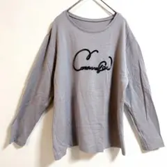 COMME CA ISM ロゴ刺繍長袖カットソー ロンT コムサイズム　Lのサムネイル