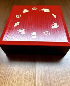 宮内庁御用達 漆器 山田平安堂 一ヶ重 お重箱宝尽くし蒔絵 菓子器 伝統工芸品