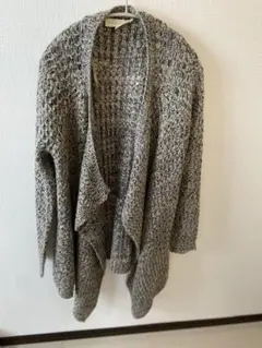 ZURI グレー ロングニットカーディガン