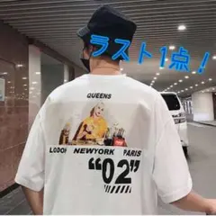 在庫わずか！ プリントTシャツ オーバーサイズ ストリート ホワイト