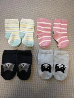 保育園 ベビー靴下 4足セット 9-12cm
