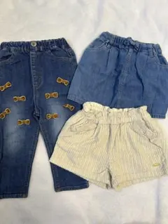 プティマイン　アプレレクールデニム　ボトムス3点セット