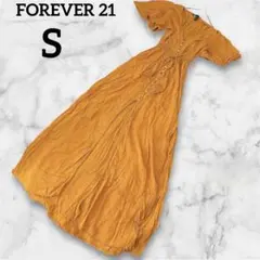 レア✨フォーエバー21 【S】　マキシ丈　ワンピース　半袖　スリット　Ｖネック