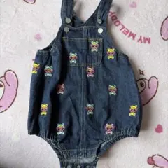 刺繍 デニムオーバーオール