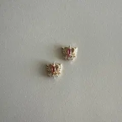 ハート型ゴールドネイルパーツ