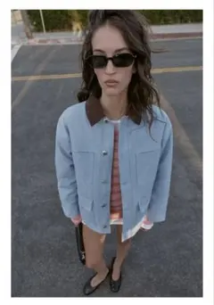 ZARA♡コントラストカラーパフジャケット