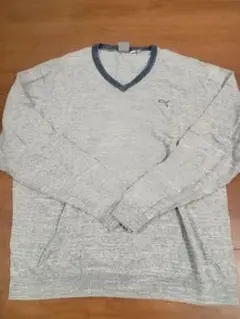 大きいサイズ　USプーマ　コットンVネックセーター　グレー　プーマ　XXL