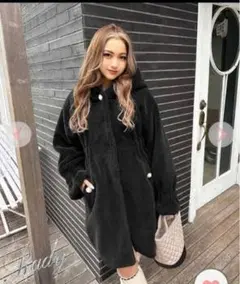 Rady エコファーフーディーコート ロングコート コート ファーコート M