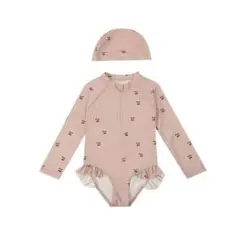 なりらば様専用ベビー水着(女の子) フリル付き ピンク　水泳帽付き　さくらんぼ