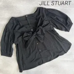 美品❣️ ジルスチュアート　ブラウス ブラック　黒　リボン　チュニック　パフ袖