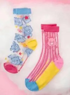 未使用☆ケアベア　シースルー　ソックス　2足セット