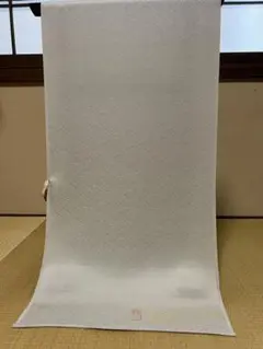 小千谷縮 小千谷 オフホワイト地に雪輪文様 麻100% 織田工房 マンガン