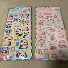 パンダとスイーツの立体シール2シートセット