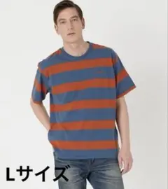 リーバイス ボーダー Tシャツ 青とオレンジ Lサイズ
