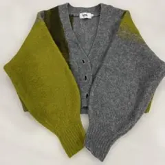 AZULBYMOUSSY カーディガン グレー 黄色 S レディース