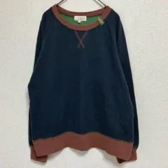 チチカカ スウェット トレーナー 紺 茶 配色 バイカラー Fのサムネイル