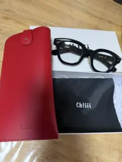 Ch!iii メガネ ブラック　 レッドケース付き