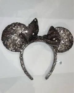 【新品同様】ディズニー ミニースパンコールシルバーカチューシャ