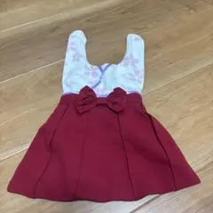 赤ちゃん　女の子　スタイ　お祝いセレモニー　正月　　着物風ドレス　晴れ着　新生児