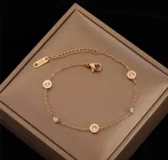 人気 サージカルステンレス トレンド ブレスレット ジルコニアダイヤ ローマ数字