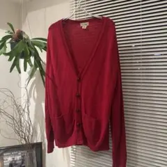 【LL Bean】 red カーディガン