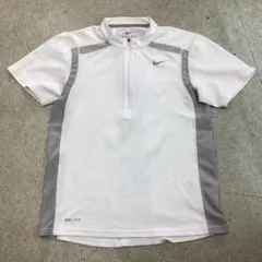 SC358 Nike DRI-FIT ハーフジップ　半袖ポロシャツ M 白