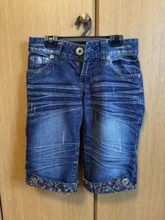 ダメージデニム　ハーフパンツ (古着)