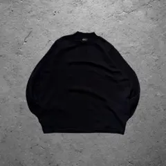 ウールニット90s vintage 黒 クルーネック ノームコア モード 古着