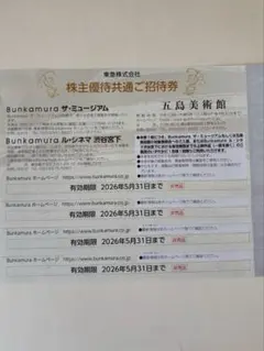 bunkamuraザ・ミュージアム ル・シネマ 五島美術館 共通招待券4枚