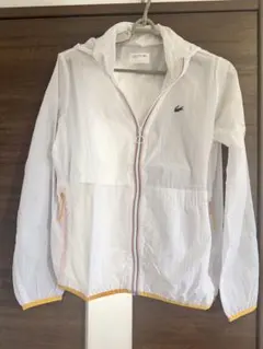 極美品 LACOSTE フード付きホワイトジャケット