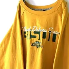 CIスポーツ バイソン NDSU 刺繍 スウェットトレーナー 2XLイエロー古着