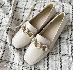 しまむらxMUMUコラボチェーンロー ファーアイボリー（淡白）ホワイト XL