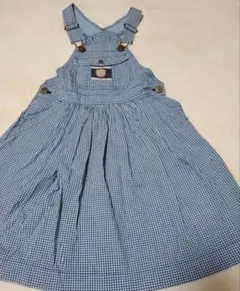 ベビーピンクハウス　ギンガムチェック胸当て付きジャンスカ