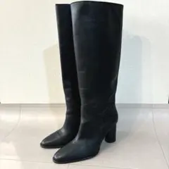 ZARA/ザラ プルタブ付き フラットレザー ロングブーツ 大きいサイズ ZARA/ザラ プルタブ付き フラットレザー ロングブーツ 大きいサイズ