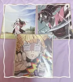 ☆ 鬼滅の刃　全集中展　複製ミニ色紙 E　伍　縁壱 零式 竈門禰豆子 我妻善逸