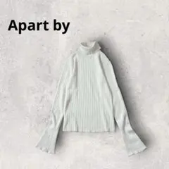アパートバイ トップス リブニット タートルネック タイト ストレッチ トップス