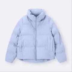 ウォームパデッドブルゾン 水色 ジャンパー ダウン