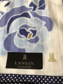 LANVIN ハンカチ　綿100% 花柄 新品未使用のサムネイル