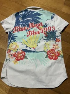 Blue Moon Blue ハワイ hawaii 綿 コットン 半袖シャツのサムネイル