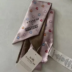 【レア】COACH パックマン シルク スキニースカーフ