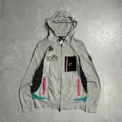 svolme スボルメ ジップパーカー スウェット メンズL ロゴ ドット 短丈