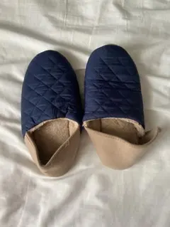 ネイビー キルティングスリッパ