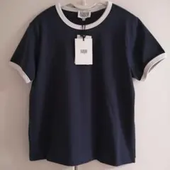 マリテ　バイカラー　Tシャツ　紺　ネイビー　ホワイト　白　ロゴのサムネイル