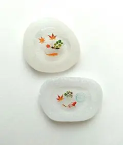 No.953ミニチュア鯉の池　シーグラスアート　和風置物　ジオラマ　ドールハウス